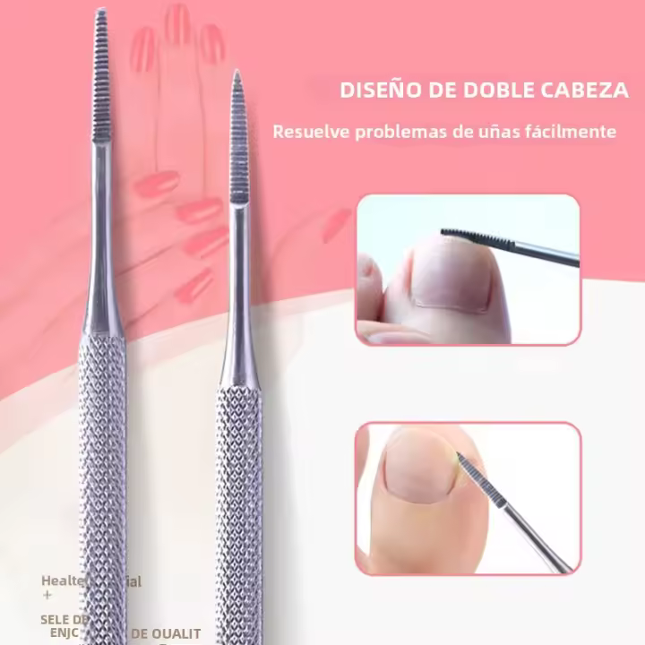 Herramienta De Corrección De Uñas De Dedo Con Punta Inclinada Y Lijador De Acero Inoxidable Para Manicura Y Pedicura Cuidado De Pies - 1