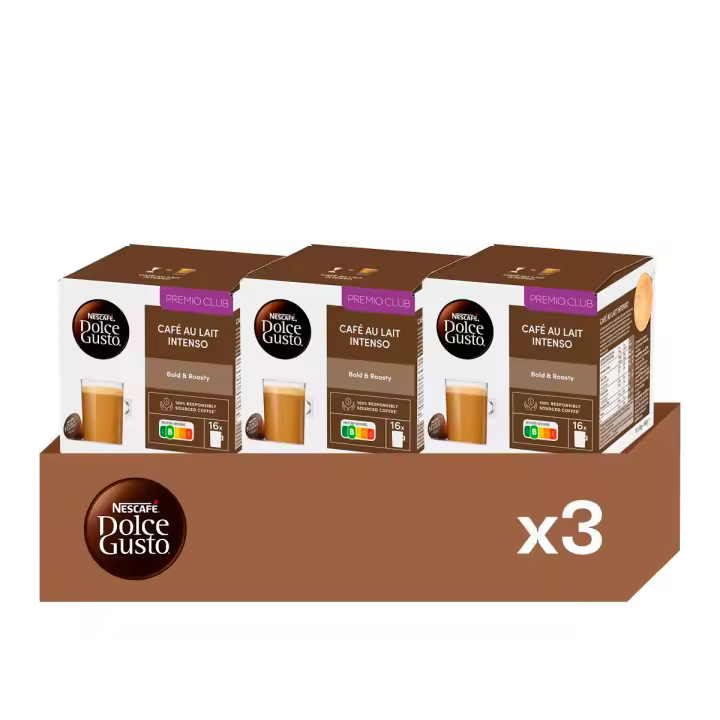 Café con Leche Intenso - Pack 3 Cajas de Café (48 uds) | Sabor Intenso y Cremoso, Notas Torrefactas - 1