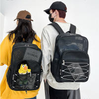 Mochila Multifuncional De Red Para Estudiantes De Colegio Con Correas De Hombro Cómodas Capacidad Alta Transpirable Para Deportes Al Aire Libre - details 2