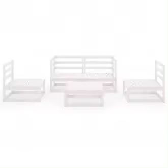 VIDAXL 3075385 juego de muebles para uso exterior de madera de pino por 5 piezas color blanco vida xl - 1