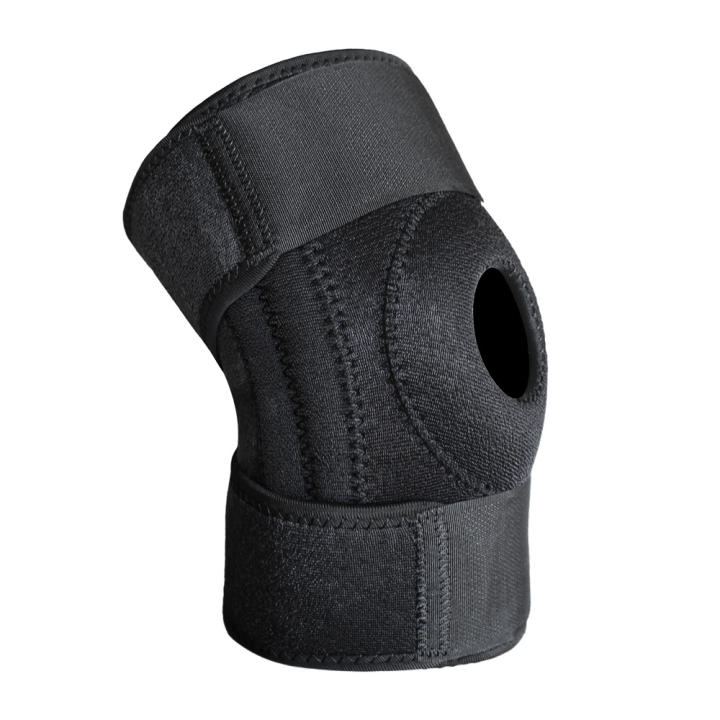 1PC Protección De Rodilla Ajustable Con 4 Resorte Internos Soporte De Rodilla Para Deportes Protector De La Patela Alivio Del Dolor Articular Guardia Meniscus Tamaño Del Thigh Hasta 46cm Negro