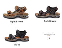 Sandalias De Verano Para Hombre En Cuero Genuino Gladiador Cómodas Para Playa Y Exteriores Tallas 38-46 Cierre Con Hebilla - details 4