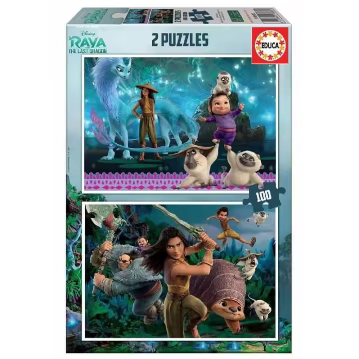 Pack puzzles 2x100 piezas Raya y el Último Dragón de Educa Borrás - 1
