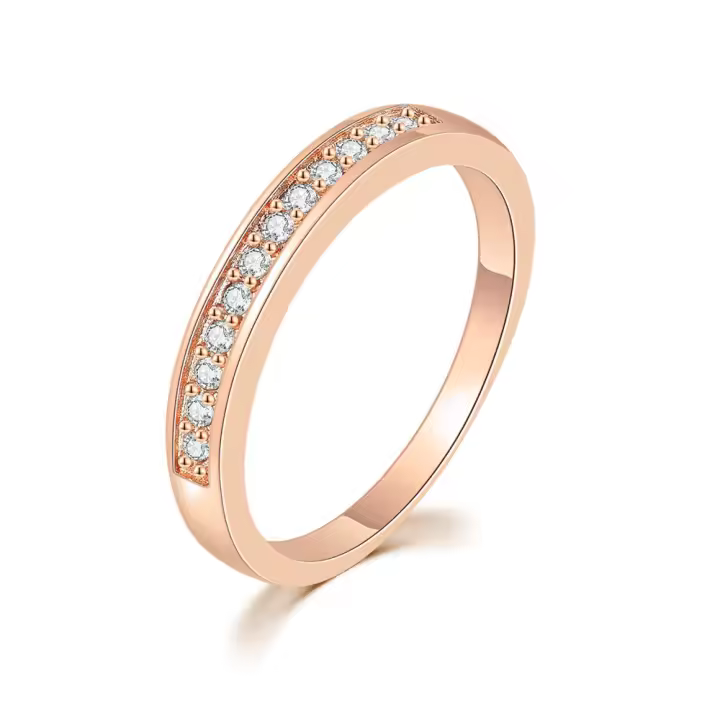 Anillo De Boda Para Mujer ZHOUYANG Clásico Con Cubic Zirconia Micro-insertos Color Rosa Oro Fina Joyería Para Compromiso Y Fiesta - 1