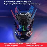 Máscara De Cosplay Punk Cyberpop Con Luz Y Pantalla De Subtítulos Rolling Mecha Soldado Tecnología Control Por App Regalo De Navidad Para Hombres Y Mujeres - details 27