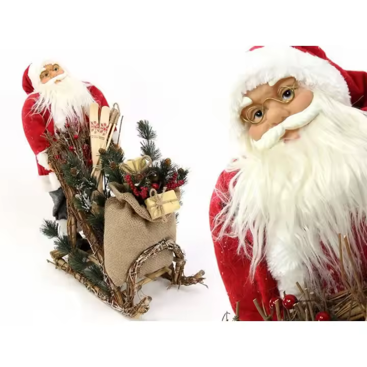 Gerimport Papá Noel Trineo Decoración Navidad 45 X 14 X 45 Cm - Adornos Navideños - Ideal para Decorar - 1
