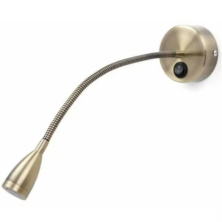 Lámpara de lectura/noche de pared flexible con interruptor, LED Cree de 13 W, bronce My-b031 [Clase energética A+++] - 1