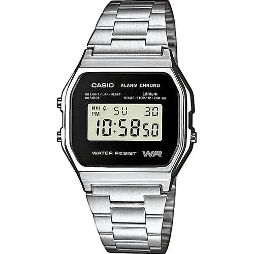 Reloj Digital Casio A158WEA-1EF Vintage Unisex con Correa de Acero Inoxidable - 1