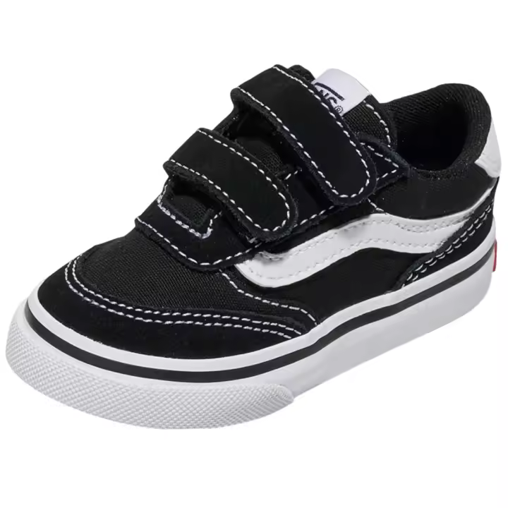VANS BROOKLYN LS V SUEDE LONA  NEGRA/BLANCO PARA NIÑOS - 1