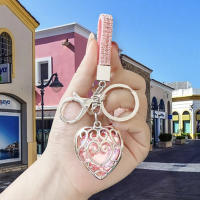 Llaveros De Corazón Rosado/Cerezo Para Hombres Y Mujeres Con Cristales Llavero De Coche De Lujo Para Mujer Diseño Soñado Y Elegante - details 5