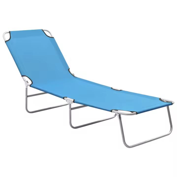 vidaXL Tumbona plegable de acero con recubrimiento polvo Gris, Taupé, Azul Sillas de Exterior Ideal para jardín, playa, piscina, terraza Tumbona Piscina Tumbonas Playa Tumbonas Jardín Exterior - 1