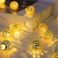Luz De Navidad De Bola Marruecos En Cadena 1PC 1.5M/3M/6M Con Caja De Batería Decoración De Árbol De Navidad Lámpara Colgante - details 8