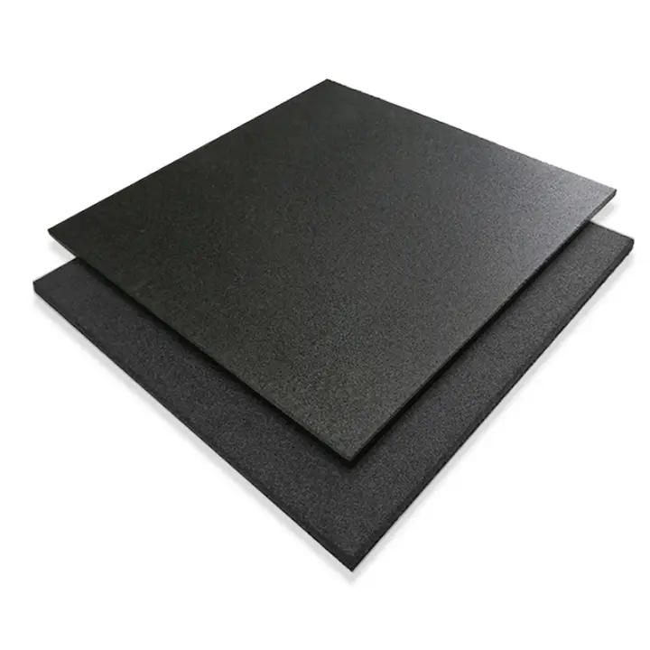 Loseta de Caucho Reciclado SBR para Suelo de Gimnasio 1x1x20mm - Protección Total - Negro - 1
