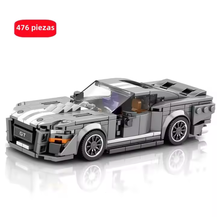 Bloques De Construcción Técnicos De Carreras En Plástico ABS Para Niños 476 Piezas Coche De Deportes Plateado Juguetes Educativos Para Regalos De Cumpleaños Y Navidad - 1