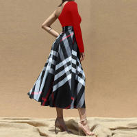 Vestido Elegante Para Mujer Con Un Hombro Largo Manga Completa Estampado Cintura Alta Abertura Vestido Para Cumpleaños Y Fiestas Nocturnas - details 22
