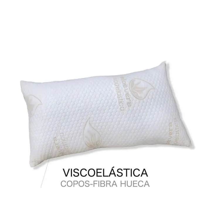 Almohada de copos-viscoviscoelástica con Tejido de Aloe Vera| almohada indeformable, antiacaros ,antialergicas y termorregulable | adaptabilidad al cuello de alta recuperación 70cm - 80cm - 90cm - 105cm - 135cm - 150cm - 1