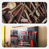 AREBOS Pared Herramientas Pared Perforada Pared Taller Pared Metálica 17 Piezas - details 8