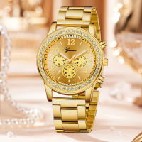 Juego De 4 Relojes Para Mujer En Oro Y Plata Con Diamantes Y Dial Romano Moda Reloj De Cuarzo Con Pulsera De Diamantes - details 4