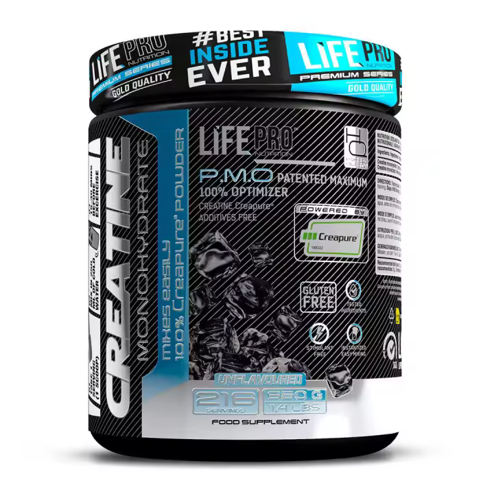 LIFE PRO NUTRITION CREATINE CREAPURE® 650G UNFLAVOURED - Creatina Pureza Creapure Certificada - Fuerza y Potencia Muscular - 1