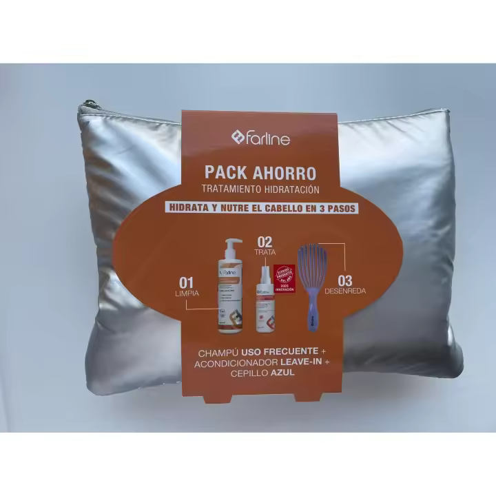 Rutina de Hidratación para el Cabello Farline: Champú + Acondicionador Leave In + Peine Desenredante – Neceser Ideal para Reparación y Cuidado Capilar - 1