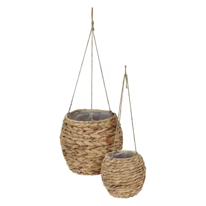 Well Home Juego de 2 cestas maceteros de fibra natural Ø17Ø24cm - 1