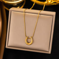 Collar De Mujer ANENJERY 316L Acero Inoxidable En Forma U Simplicidad Clásica Joyería Accesorio De Regalo Para Fiestas - details 0