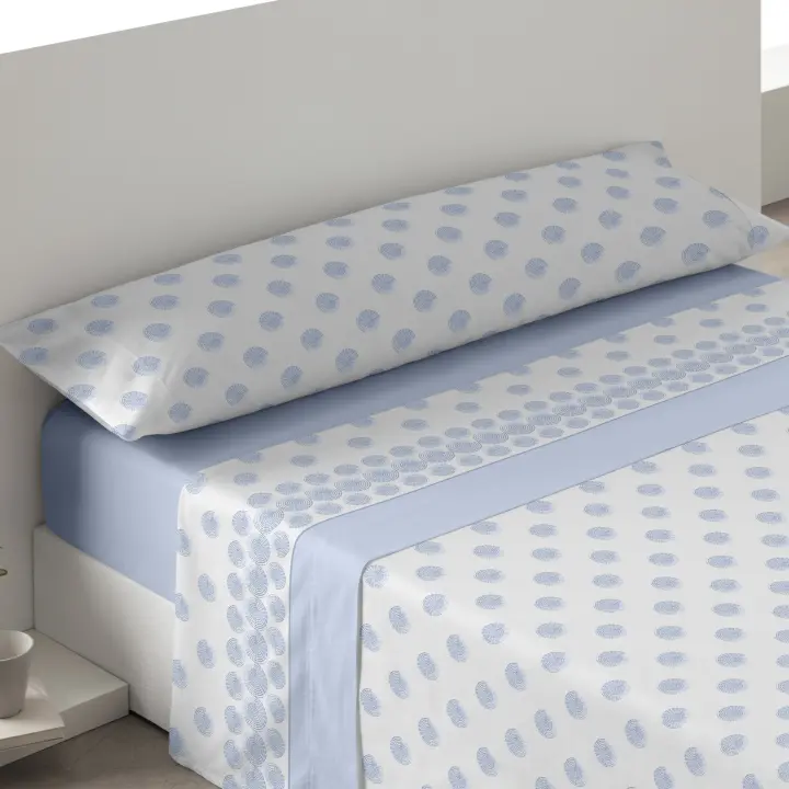 Ram's, Juegos Sabanas Verano Primavera  Microfibra Estampada Mod. OREGON color Azul  Tres piezas (Bajera+Encimera +Funda Almohada)  Cama 90,105,135,150. Tacto muy suave - 1