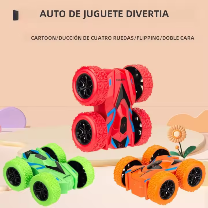 Coche De Maniobras Estelares Doble Cara 4pcs/2pcs/1pc Juguete De Inercia Para Juego Alto Material ABS Adecuado Para Edad 6-12 - 1