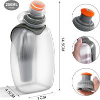 Botella de agua deportiva, a prueba de fugas con clip trasero, portátil para correr y usar en motocicleta, 250 ml - details 0