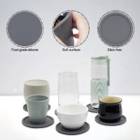 6Pcs Coasters De Silicona Redondos De 10cm Resistentes Al Calor Para Taza De Té Y Café Tapete De Gasa Para Vaso De Vidrio Soporte Para Bebidas Decoración De Mesa - details 6