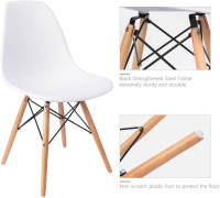 ALLinlife Silla de comedor de estilo moderno ensamblada Silla DSW moderna de mediados de siglo, silla de plástico Shell Lounge para cocina, comedor, dormitorio, sala de estar Juego de 4 sillas laterales - details 5