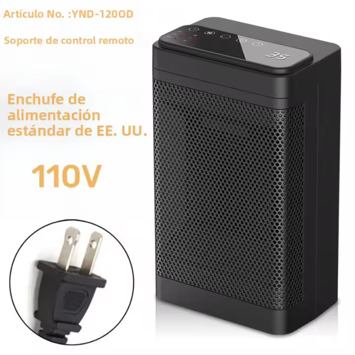 Ventilador Eléctrico Portátil Con Calentador De Aire PTC Para Invierno Calefacción Rápida Control Remoto Cabeza Oscilante Para Baño Y Sala De Estar - 1