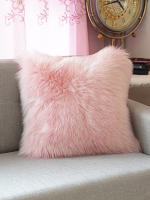 Cojín Decorativo De Peluche Rosa 40X40CM/45X45CM/50X50CM Cubierta De Falsa Pelo Sin Relleno Doble Cara Para Cama Silla Coche - details 2