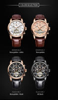 Reloj De Lujo LIGE Para Hombre Con Torbión Estilo Casual Y Deportivo Resistente Al Agua Mecánico Automático Cuero Correa Cronógrafo Calendario Semanal - details 5