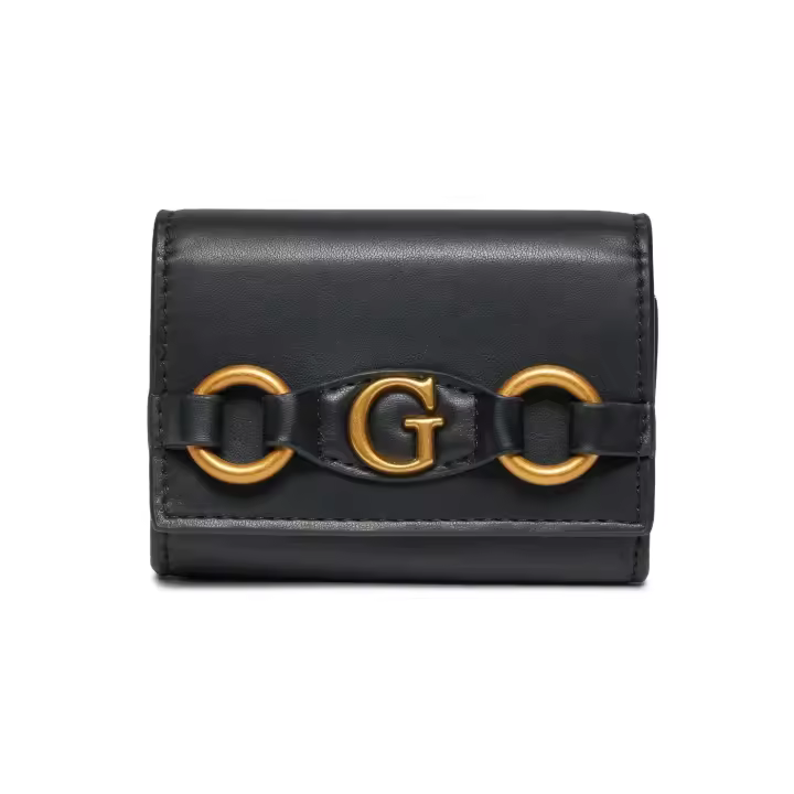 Monedero pequeño Guess Izzy negro de solapa para mujer - 1
