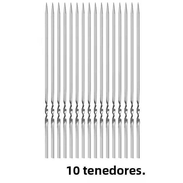 10/20Pcs Brochetas De Barbacoa De Acero Inoxidable Para Exteriores Camping Picnic Herramientas De Cocina Fácil De Limpiar Resistente Al Calor - 1
