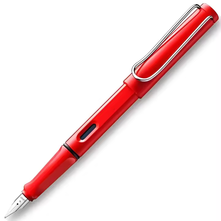 Lamy pluma estilográfica safari 016m punta media tinta azul color rojo - 1