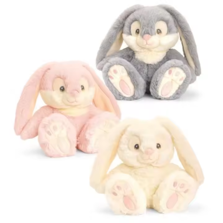 Keel Toys Peluche Conejo Patchfoot con orejas caídas 22 cm Keeleco ( 1 unidad se sirven aleatoriamente, elija por chat el color deseado) - 1