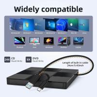 Disco Óptico Externo 7-en-1 USB 3.0 Tipo C Lector Y Grabador De CD DVD RW Para PC De Escritorio Y Portátil Compatibilidad Con DVD- RW Soporte De Corrección De Errores Hasta 8x - details 1