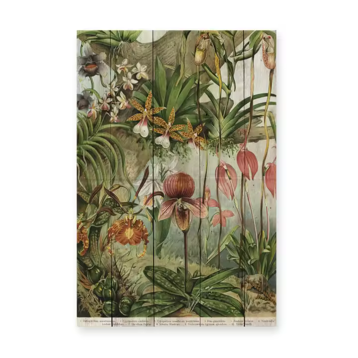 RNT X REALLY NICE THINGS Panel Decorativo Madera 60x40 Jungla de Flores - 1
