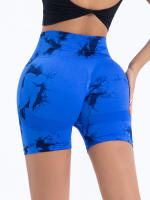 Shorts De Yoga Para Mujer Cintura Alta Sin Costuras Tie-Dye Elásticos Altos Transpirables Leggings De Gimnasio - details 16