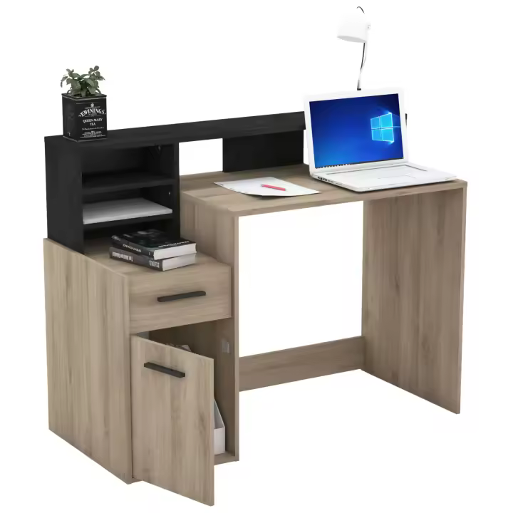 Miroytengo Mesa Escritorio Ordenador Color Roble 126 cm - 1