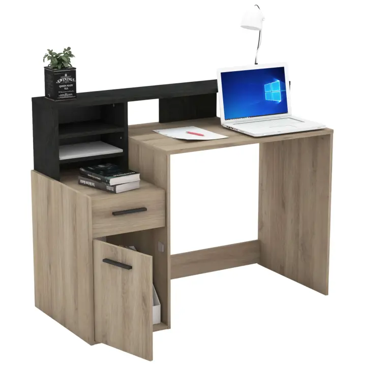 Miroytengo Mesa Escritorio Ordenador Color Roble 126 cm - 1
