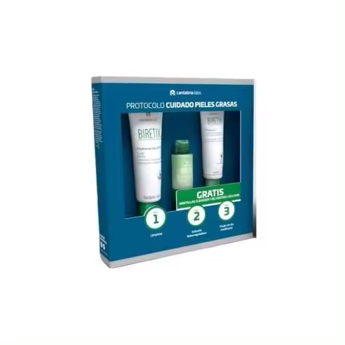 Cantabria Labs Biretix Hydramat Day SPF30 Fluido Anti Imperfecciones 50 ml Pack con Biretix Cleanser Gel Limpiador Purificante 75ml de Regalo y Tonico Oil Control  de Regalo Rutina Piel Mixta o con Tendencia Acneica Packs Regalo Para Pieles Acneicas - 1