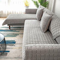 Cubierta De Sofá Universal De Peluche Gruesa Antideslizante Para Sala De Estar Decorativa Tela De Silla De Piso De Poliéster 100% Estilo Sólido - details 5