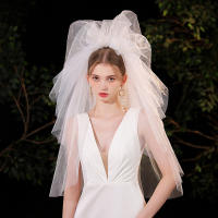 Velo De Novia Accesorios De Boda Fotografía Vestimenta De Novia Polyester Medio Estilo Largo Corto Personalizable Para Mujeres - details 4
