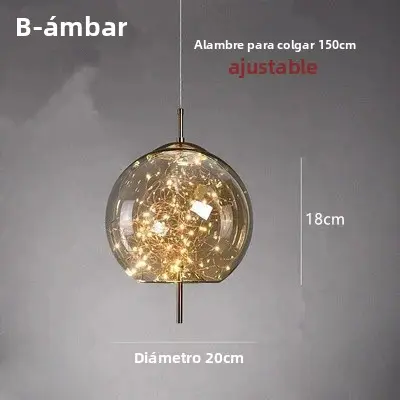 Lámpara Colgante LED Moderna De Vidrio Iluminación De Techo Fijación Por Cuerda Decoración De Dormitorio Luminaire Chandeliers - 1
