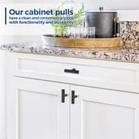 Manija De Acero Inoxidable Para Armario Y Cajón Negra Moderna Pullas De Cocina Y Gabinete Knobs De Manija De Mano - details 8