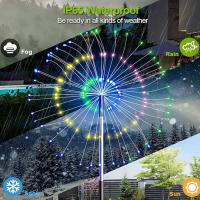 Lámpara De Fuego Solar Con 150 LED Luz De Cadena De Hadas Impermeable Para Decoración De Jardín Y Paisaje 8 Modos De Iluminación Para Fiestas Al Aire Libre - details 6