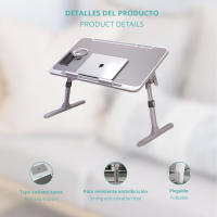 - Escritorio auxiliar pequeño, Mesa plegable, Organizador compacto, Ligero y resistente, Para ordenador portátil, leer libro - details 1